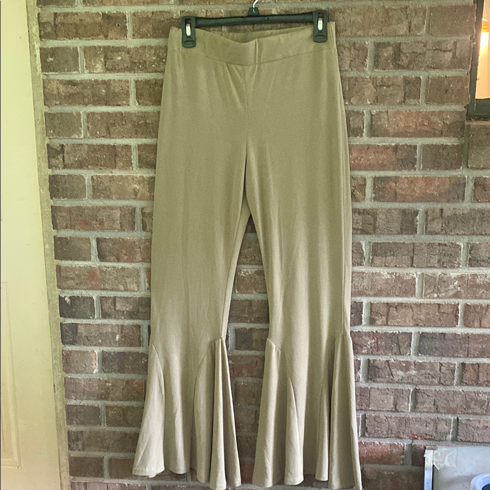 Entro Elegant Tan Flared Women's Pants